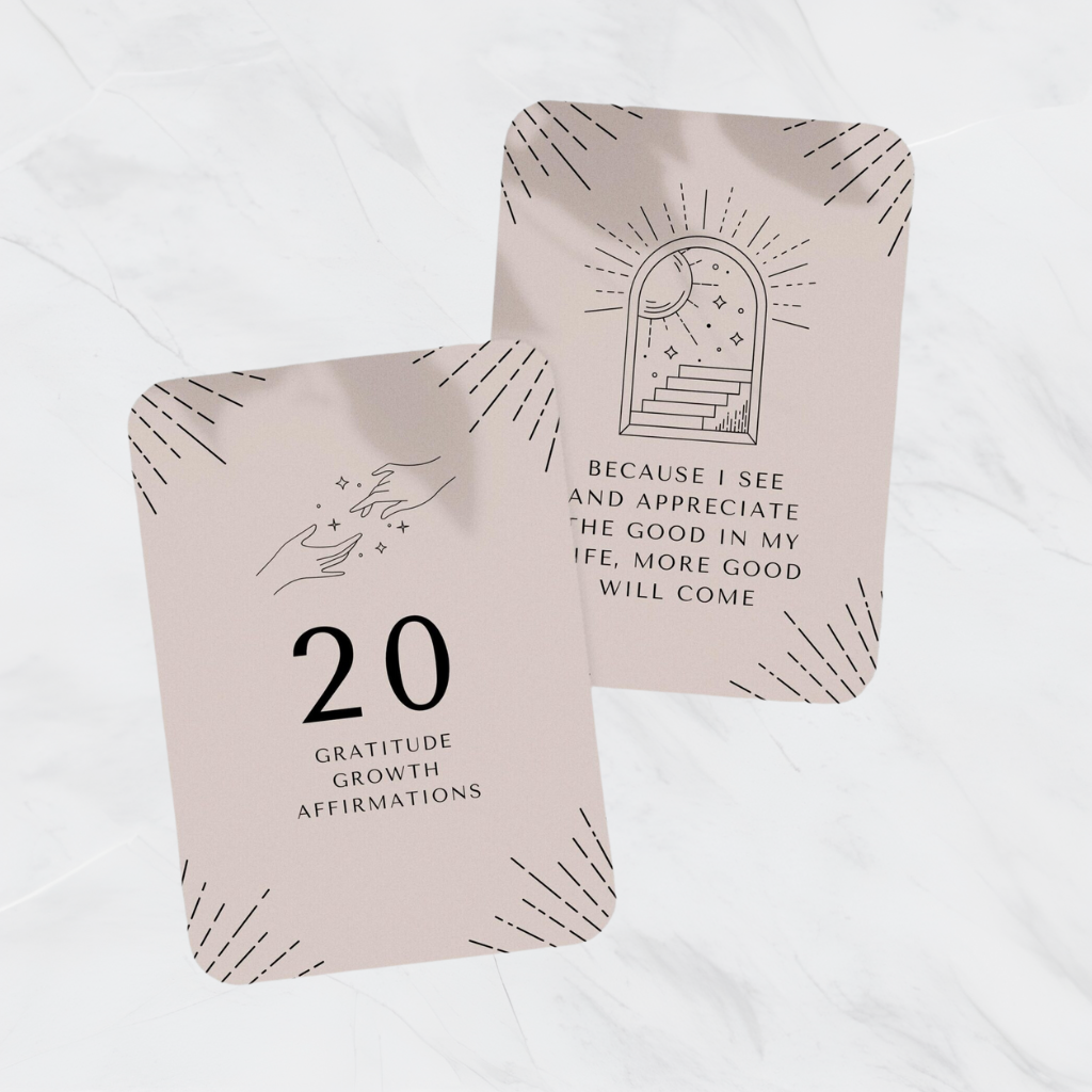 Gratitude Growth Affirmation Cards 